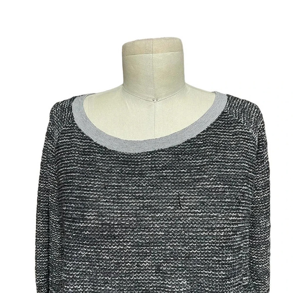 Nation LTD Charcoal Gray Black Marled Knit Pullover Sweater Top Size Medium - Picture 2 of 9